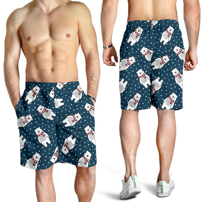 Polar Bear Pattern Print Design PB05 Mens Shorts