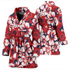 Red Hibiscus Pattern Print Design HB01 Women Bathrobe