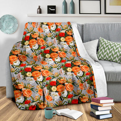 Lisianthus Pattern Print Design LT04 Fleece Blanket