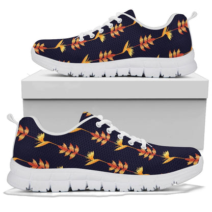 Heliconia Pattern Print Design HL06 Sneakers White Bottom Shoes