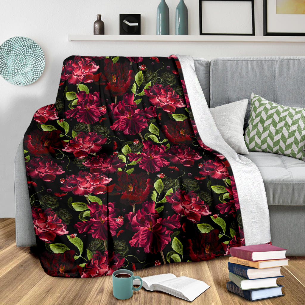 Iris Pattern Print Design IR03 Fleece Blanket