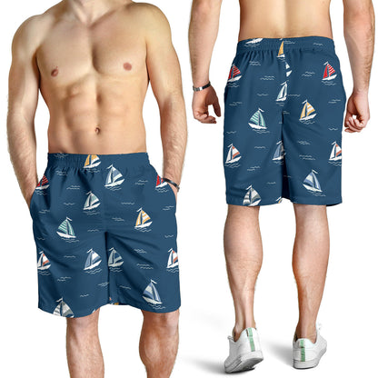 Sailing Ships Pattern Print Design A02 Mens Shorts