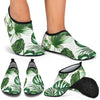 Green Pattern Tropical Palm Leaves Aqua Water Shoes