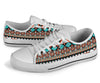 Tribal Aztec Indians pattern White Bottom Low Top Shoes