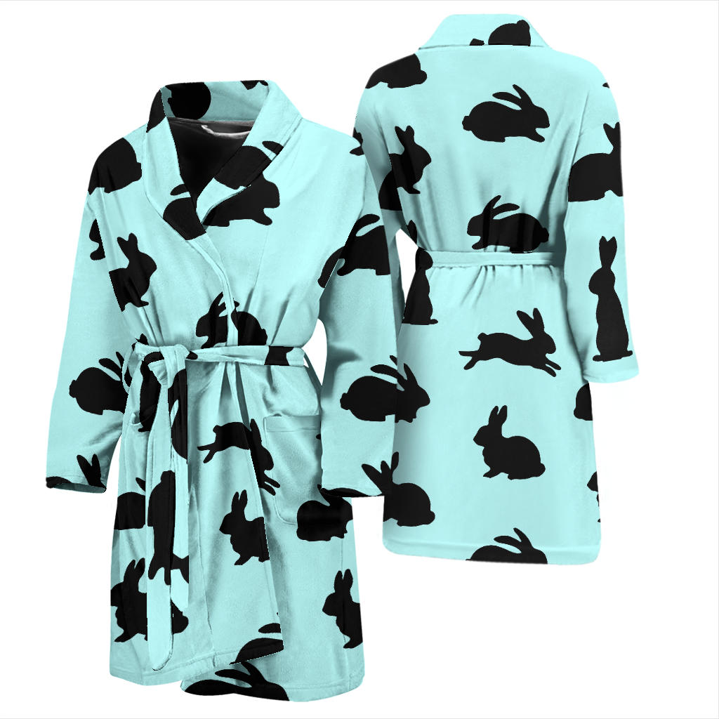 Rabbit Pattern Print Design RB010 Men Bathrobe