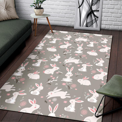 Rabbit Pattern Print Design RB03 Area Rugs