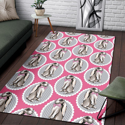 Rabbit Pattern Print Design RB019 Area Rugs