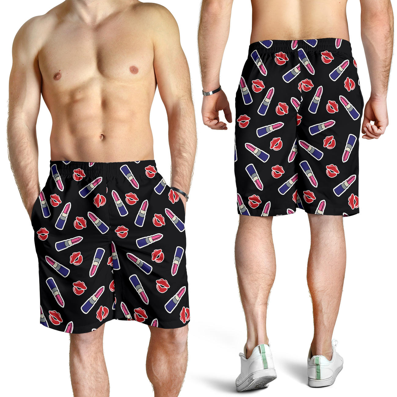 Lipstick Pattern Print Design LT01 Mens Shorts