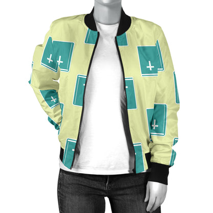 Bible Pattern Print Design 04 Women's Bomber Jacket