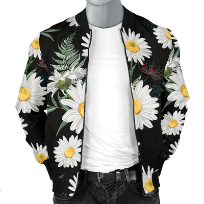 Daisy Pattern Print Design DS07 Men Bomber Jacket