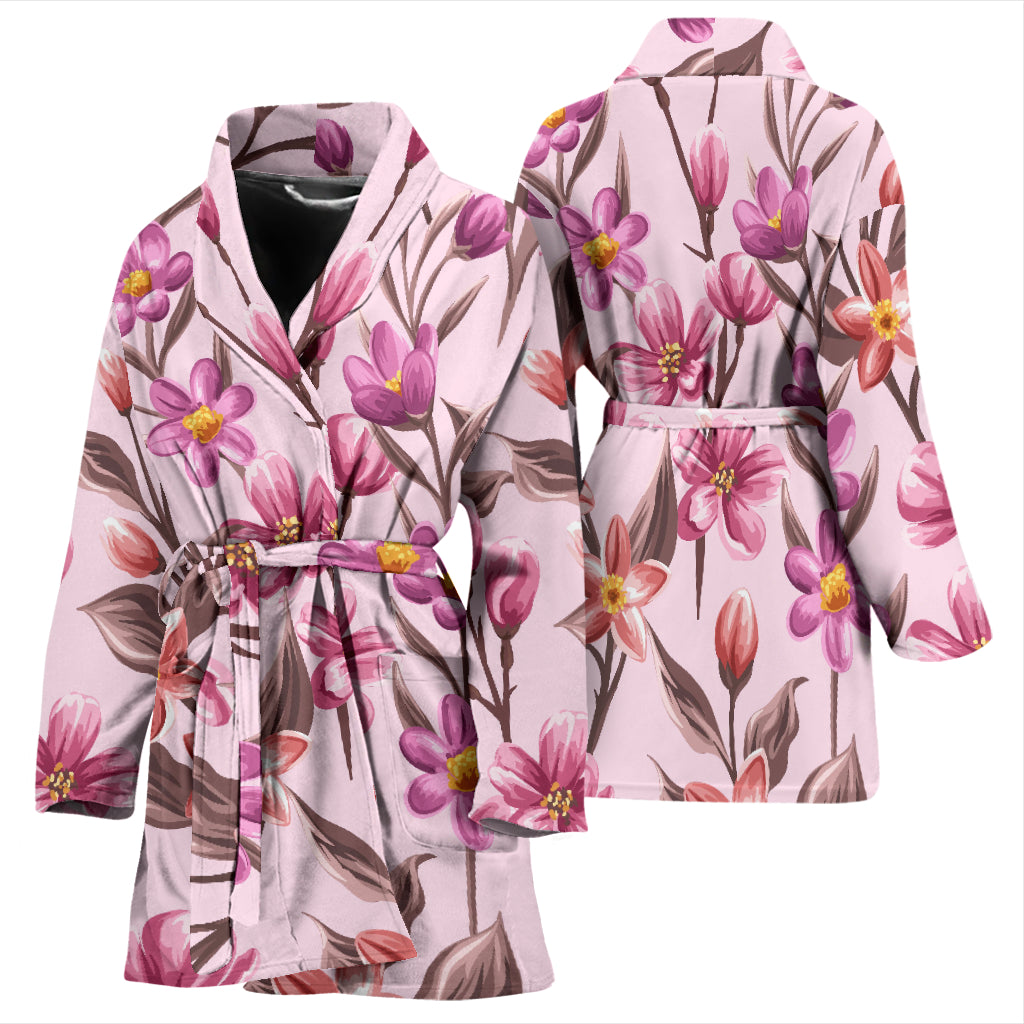 Summer Floral Pattern Print Design SF09 Women Bathrobe