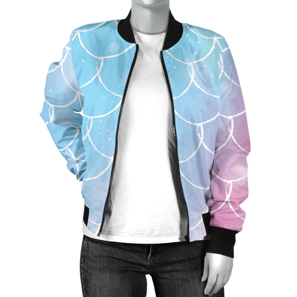 Rainbow Pattern Print Design A06 Women's Bomber Jacket