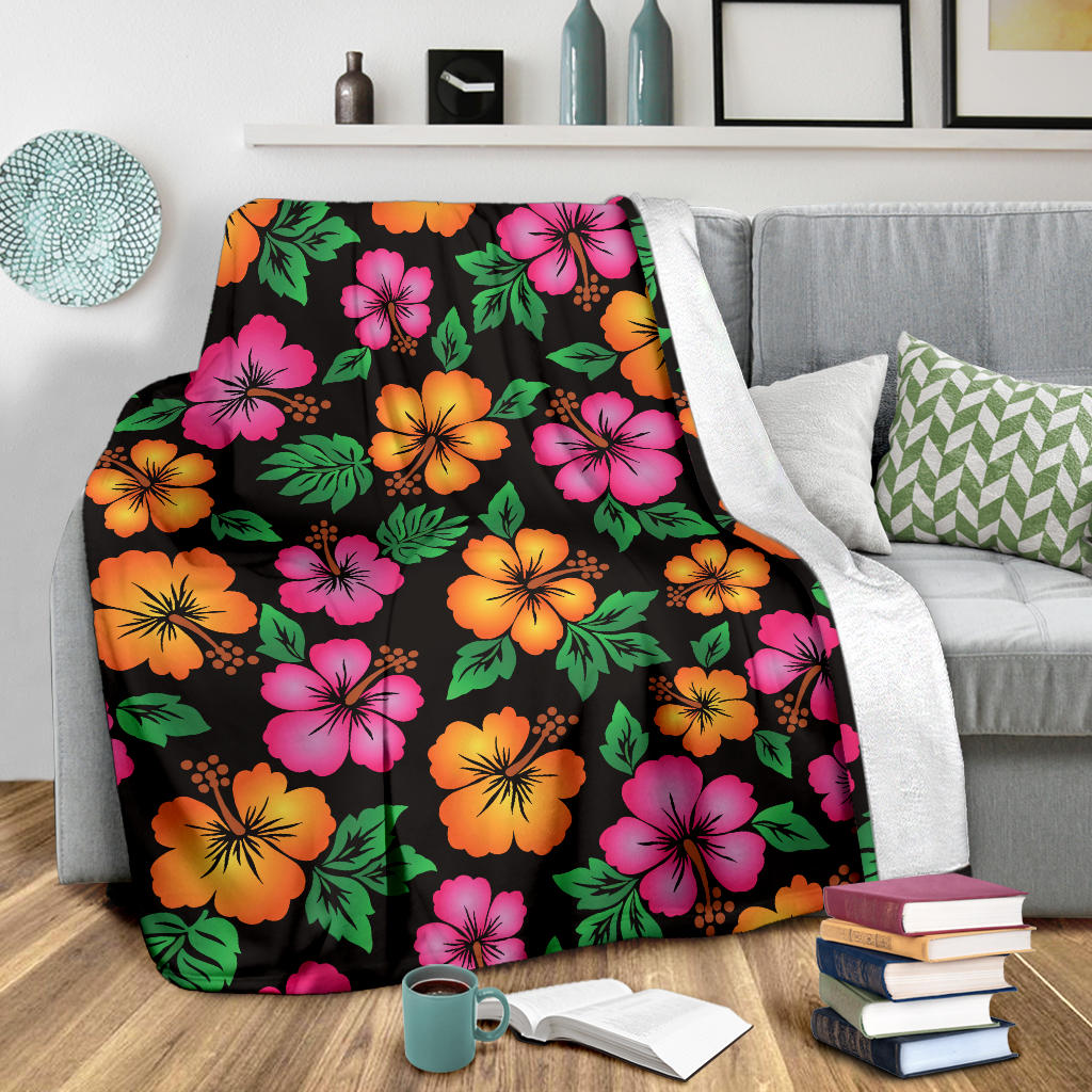 Hibiscus Pattern Print Design HB029 Fleece Blanket