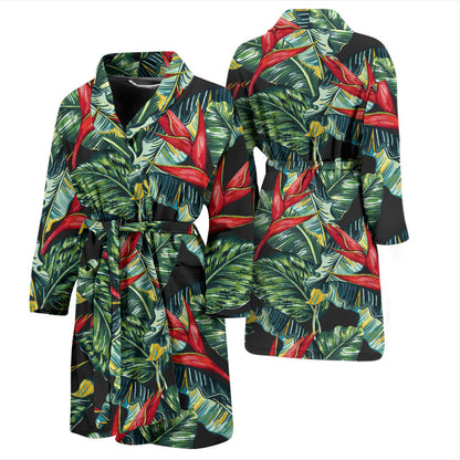 Bird Of Paradise Pattern Print Design BOP06 Men Bathrobe