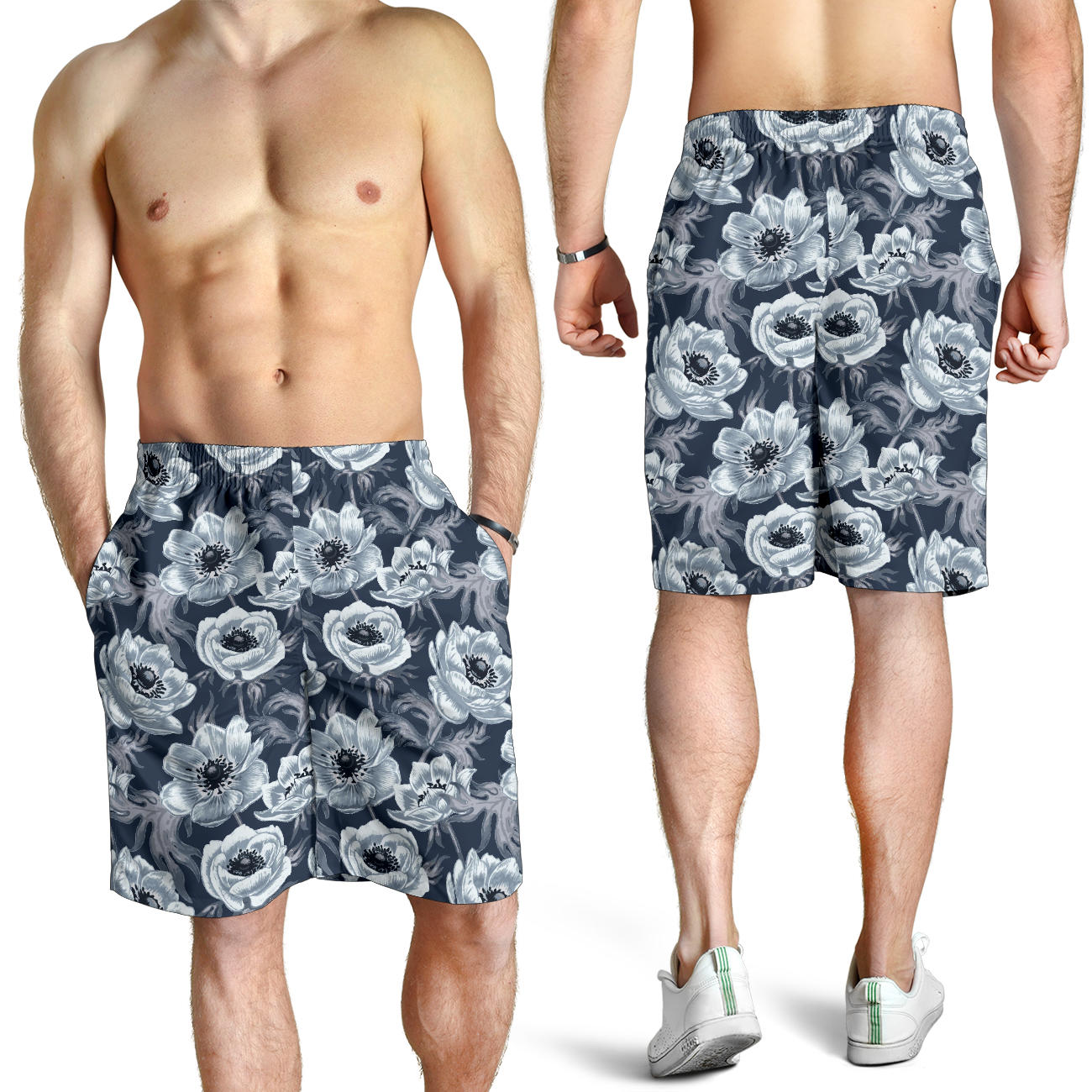 Anemone Pattern Print Design AM09 Mens Shorts