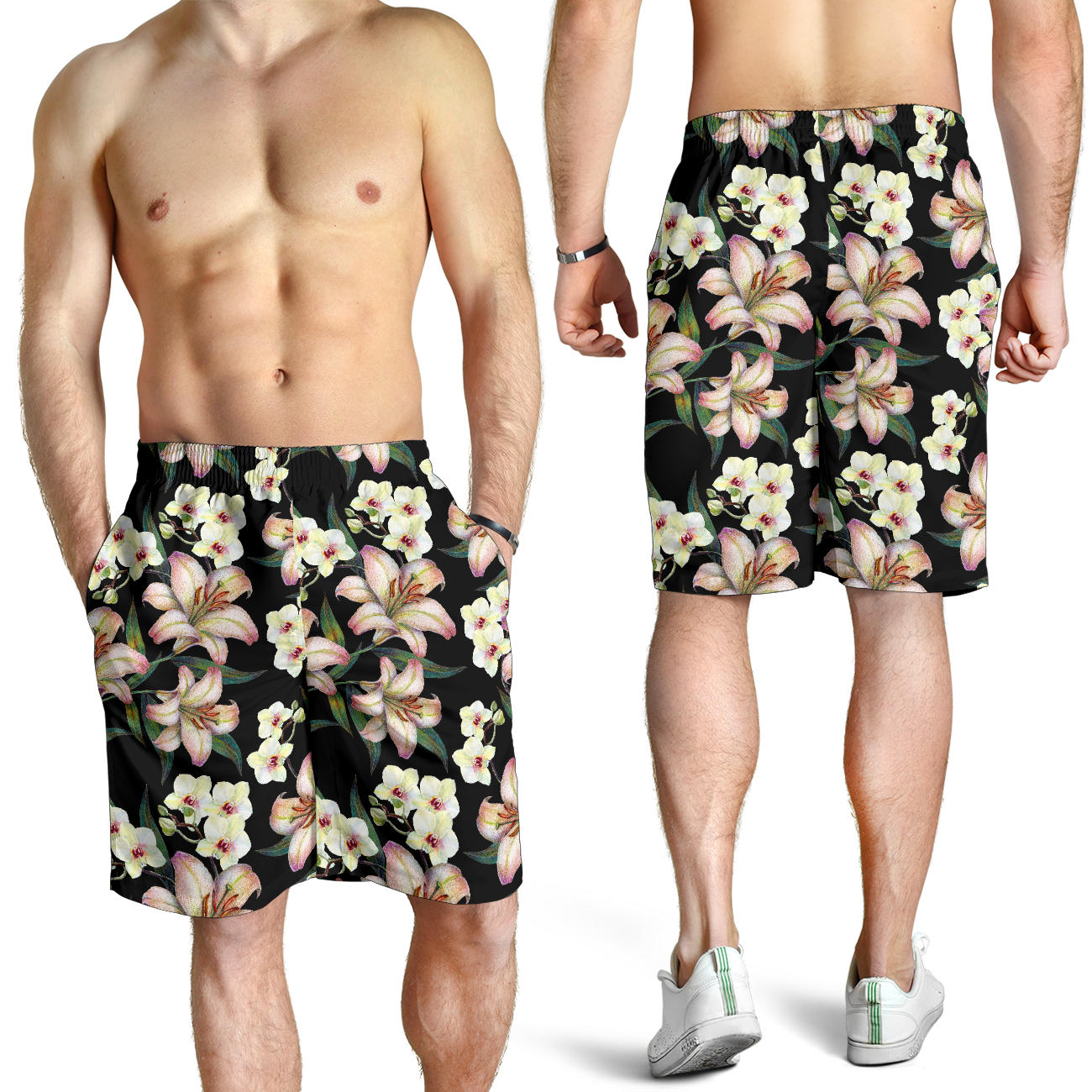 Lily Pattern Print Design LY03 Mens Shorts