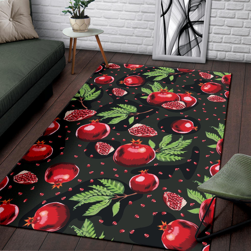 Pomegranate Pattern Print Design PG06 Area Rugs