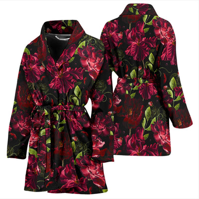 Iris Pattern Print Design IR03 Women Bathrobe