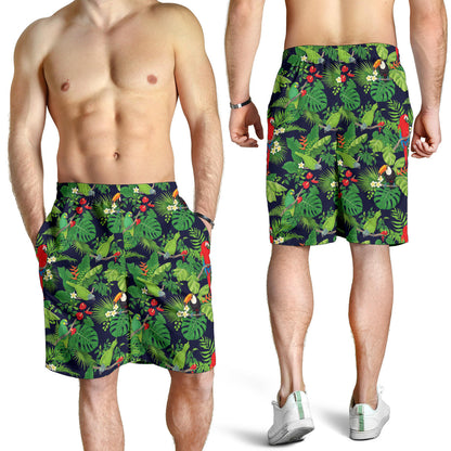 Rainforest Parrot Pattern Print Design A03 Mens Shorts