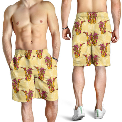 Saxophone Pattern Print Design 04 Mens Shorts