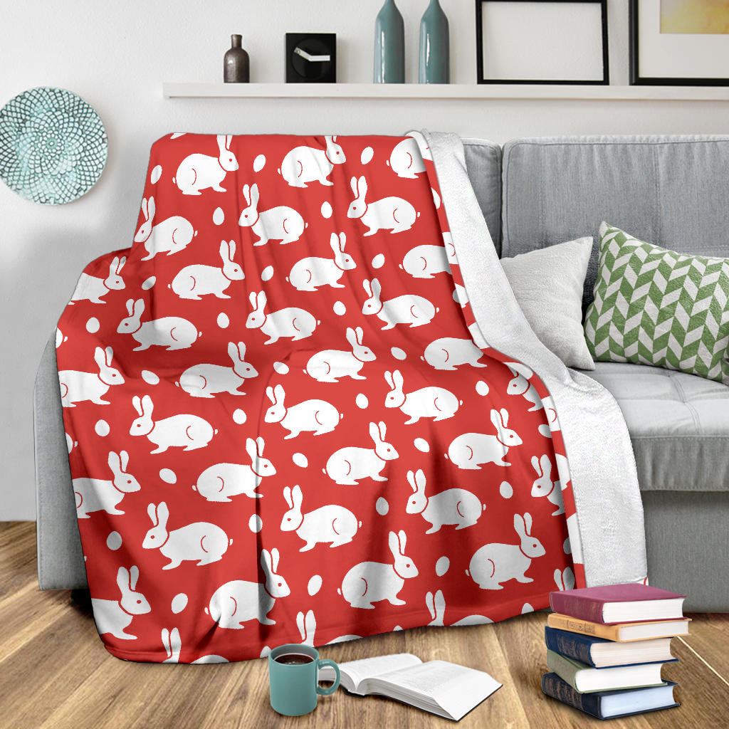 Rabbit Pattern Print Design RB017 Fleece Blanket