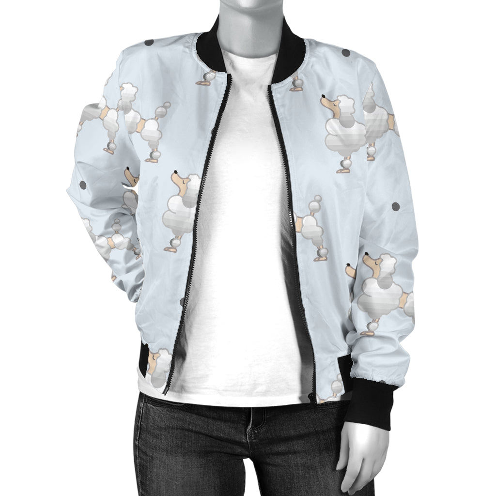 Poodle Pattern Print Design A05 Women's Bomber Jacket