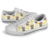 Tiki Smile Symbol Print Pattern White Bottom Low Top Shoes