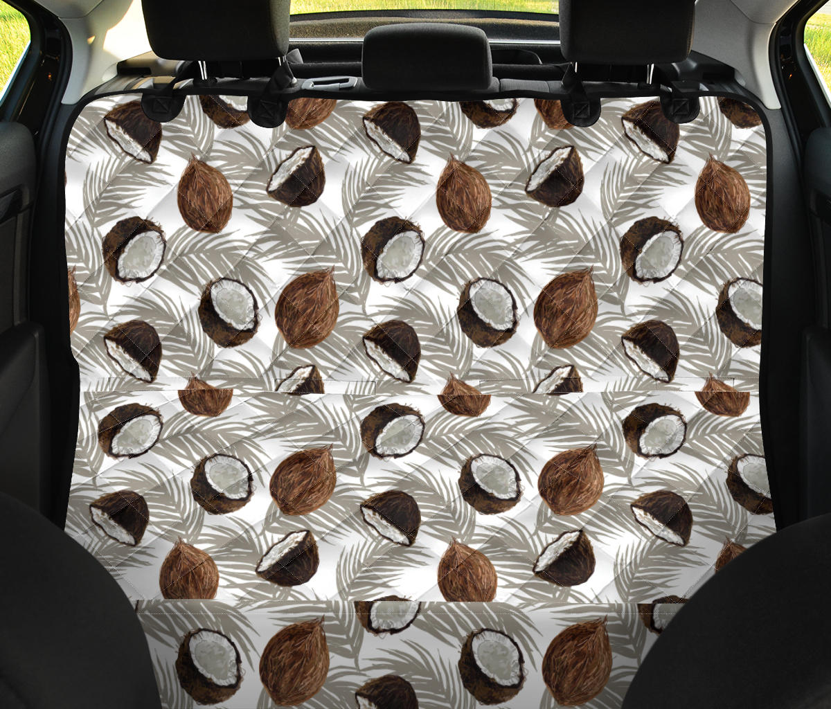 Coconut Pattern Print Design CN03 Rear Dog  Seat Cover