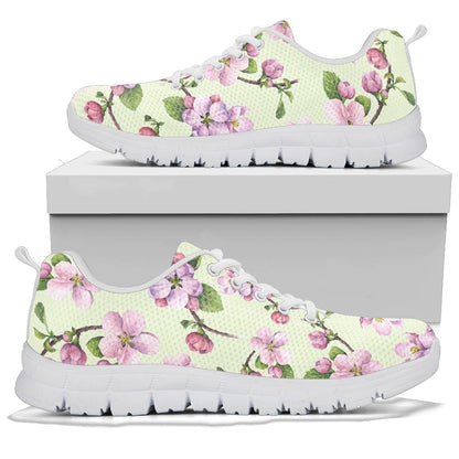Apple blossom Pattern Print Design AB05 Sneakers White Bottom Shoes