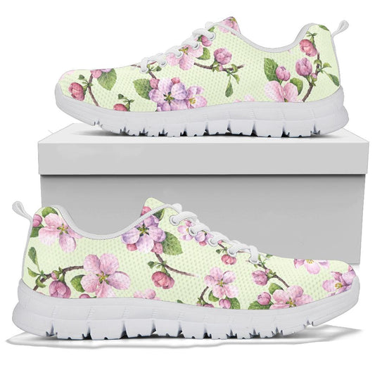 Apple blossom Pattern Print Design AB05 Sneakers White Bottom Shoes