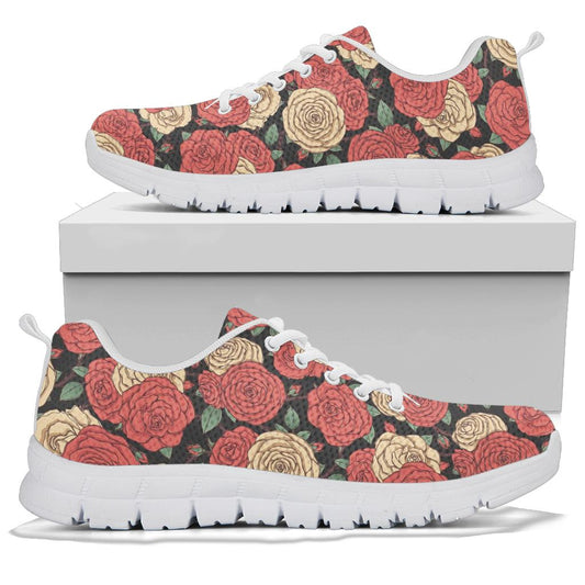 Camellia Pattern Print Design CM01 Sneakers White Bottom Shoes