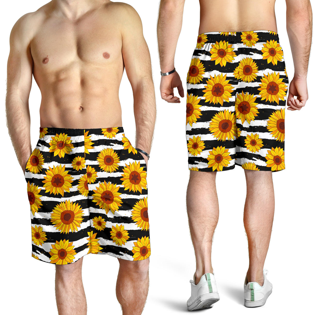 Sunflower Pattern Print Design SF010 Mens Shorts