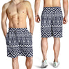 Blue White Tribal Aztec Mens Shorts