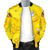 Bee Pattern Print Design BEE01 Men Bomber Jacket