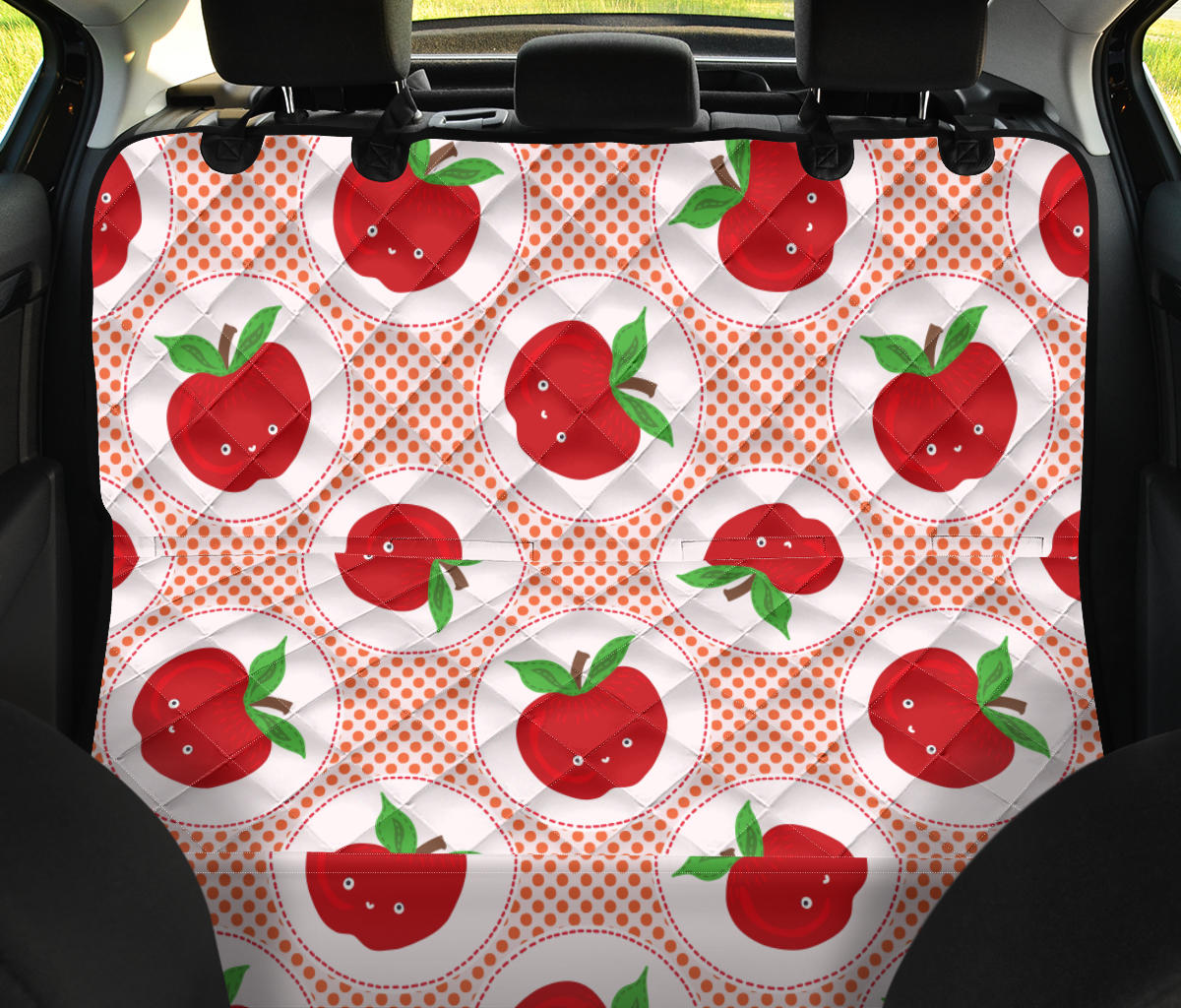 Apple Pattern Print Design AP08 Rear Dog  Seat Cover