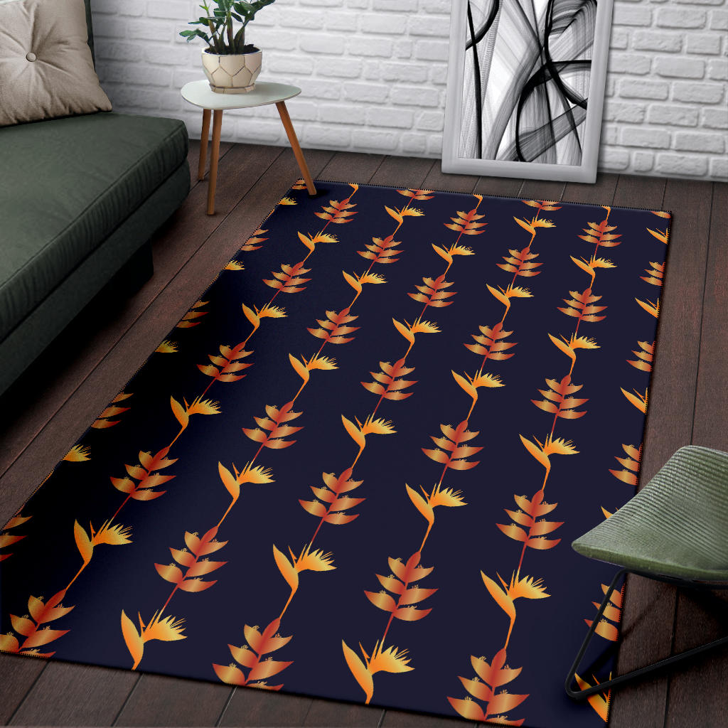 Heliconia Pattern Print Design HL06 Area Rugs