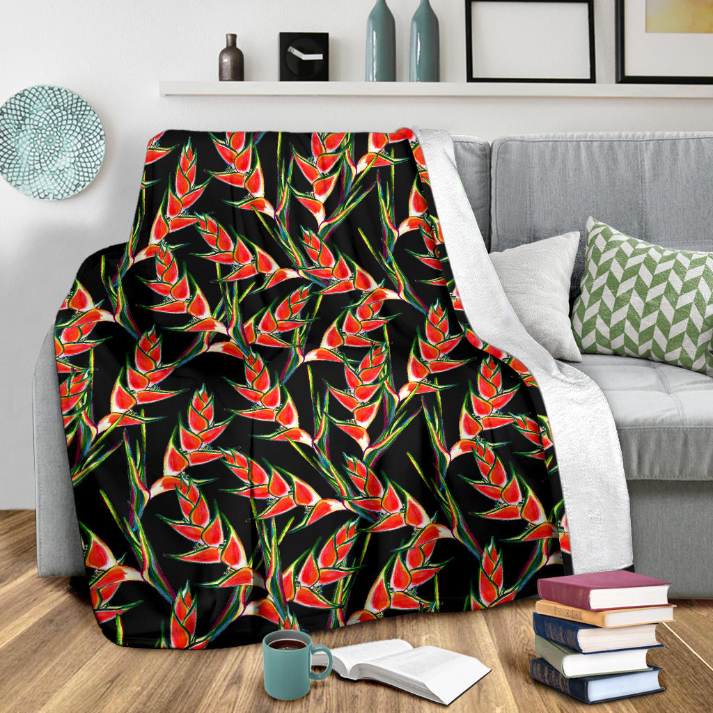 Heliconia Pattern Print Design HL010 Fleece Blanket