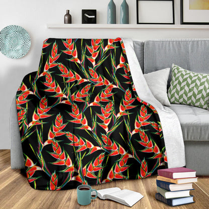 Heliconia Pattern Print Design HL010 Fleece Blanket