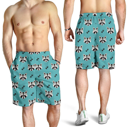 Raccoon Pattern Print Design A01 Mens Shorts