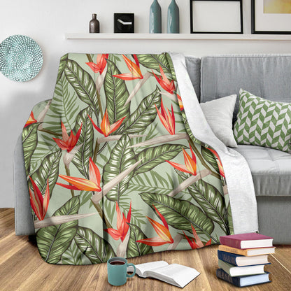 Bird Of Paradise Pattern Print Design BOP08 Fleece Blanket