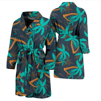 Palm Tree Pattern Print Design PT01 Men Bathrobe