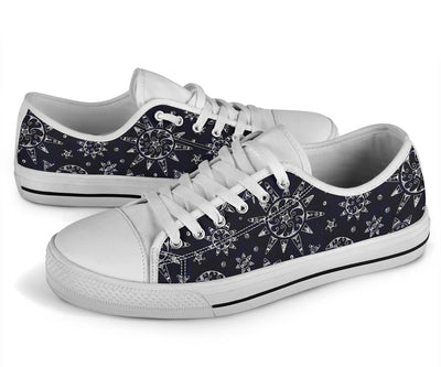 Sun Moon Pattern White Bottom Low Top Shoes