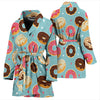 Donut Pattern Print Design DN04 Women Bathrobe