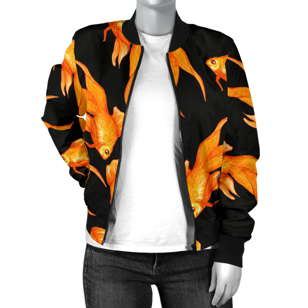 Goldfish Pattern Print Design 03 Women's Bomber Jacket