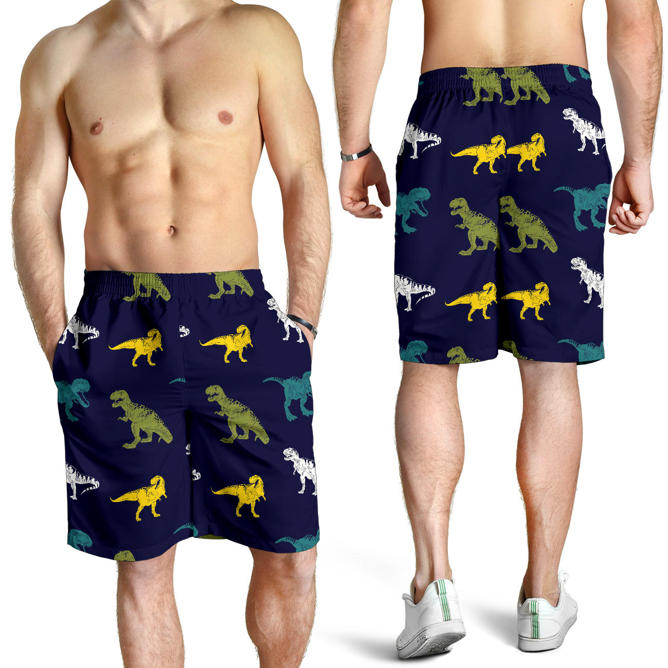 T Rex Pattern Print Design A07 Mens Shorts
