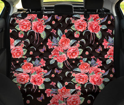 Camellia Pattern Print Design CM03 Rear Dog  Seat Cover
