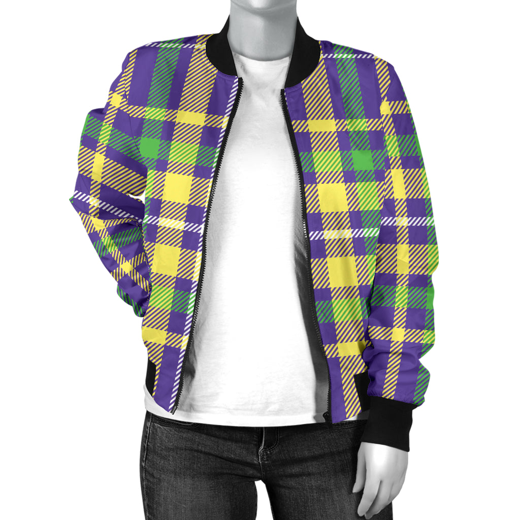Mardi Gras Pattern Print Design 010 Women's Bomber Jacket