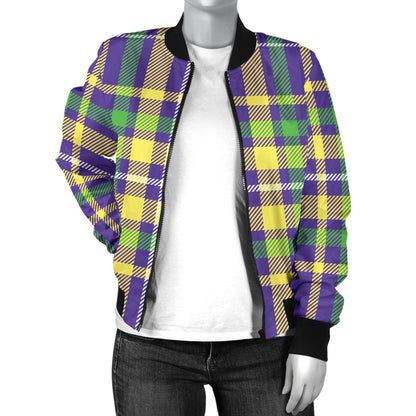 Mardi Gras Pattern Print Design 010 Women's Bomber Jacket