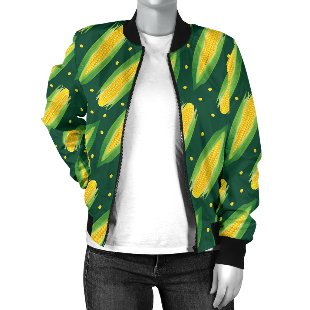 Corn Pattern Print Design 03 Women's Bomber Jacket