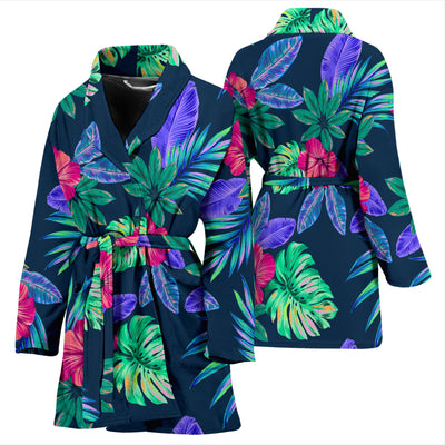 Tropical Flower Pattern Print Design TF09 Women Bathrobe